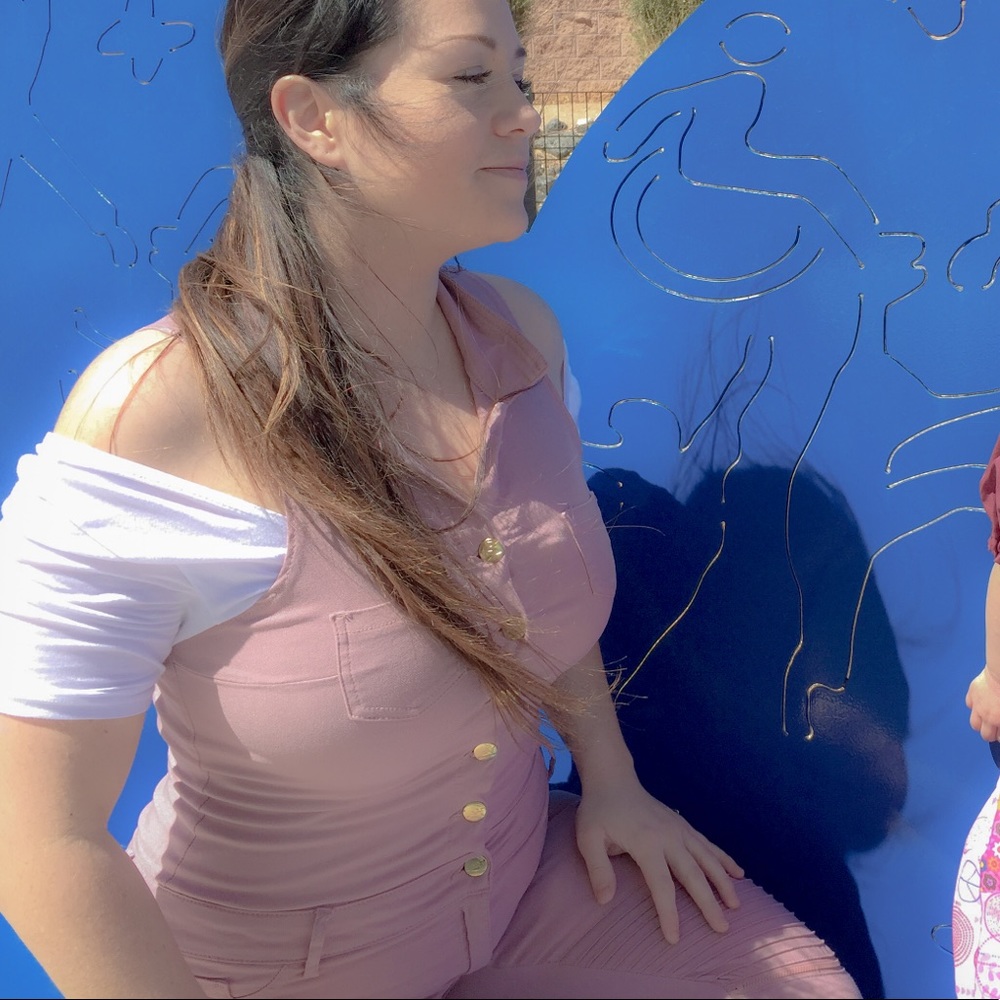 Blush Pink Sleeveless Jumpsuit with Moto legs